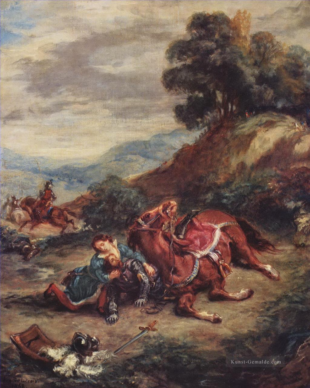 der Tod von laras 1858 Eugene Delacroix Ölgemälde